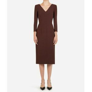 NWT Dolce & Gabbana Cady midi sheath dress - brown (Size: 6 US // 40 IT)